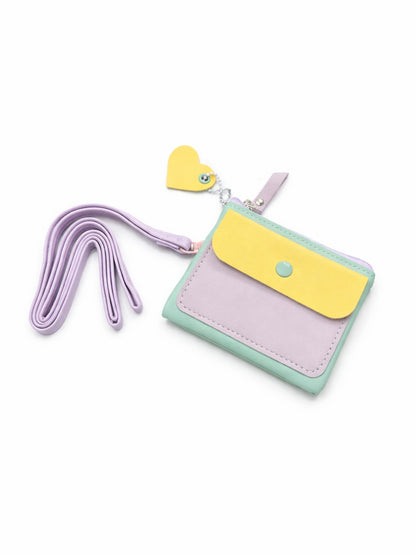 Pastel Pop Charm Mini Wallet - Green