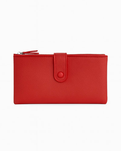 Double Pocket Soft Wallet - Red