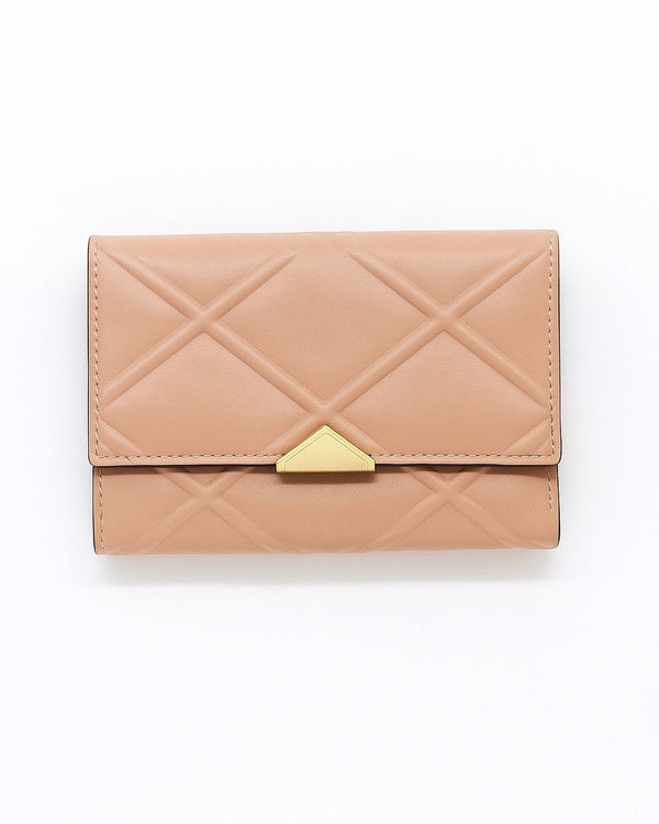 Pink Quilted Medium Trifold Wallet