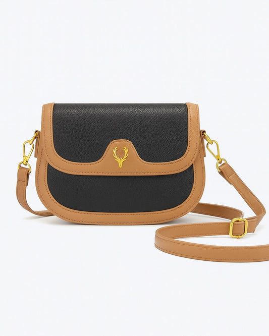 Deer 2 Compartment Sling Bag - Black