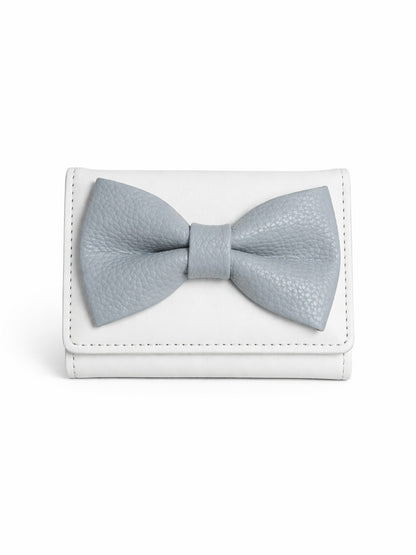 Korean Bow Mini Trifold Wallet - Blue