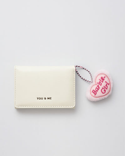 You & Me Mini Trifold Wallet - Beige