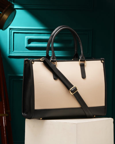 Day To Day Laptop Tote Bag - Black & White