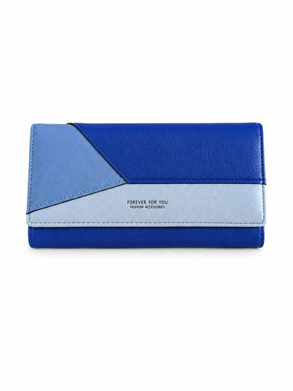 Geometric Chic Trifold Wallet - Blue