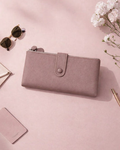 Double Pocket Soft Wallet - Mauve
