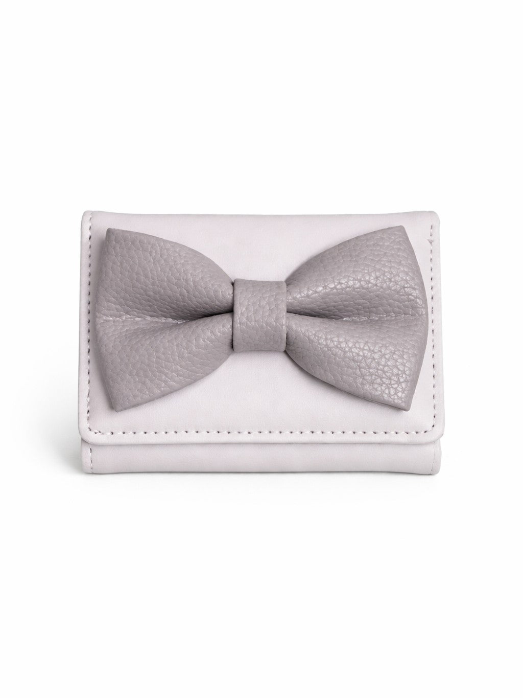 Korean Bow Mini Trifold Wallet - Purple