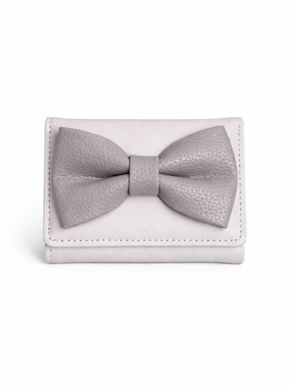 Korean Bow Mini Trifold Wallet - Purple