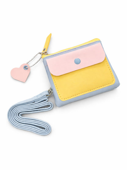 Pastel Pop Charm Mini Wallet - Blue