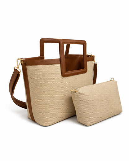 Everyday Frame Tote Bag - Beige
