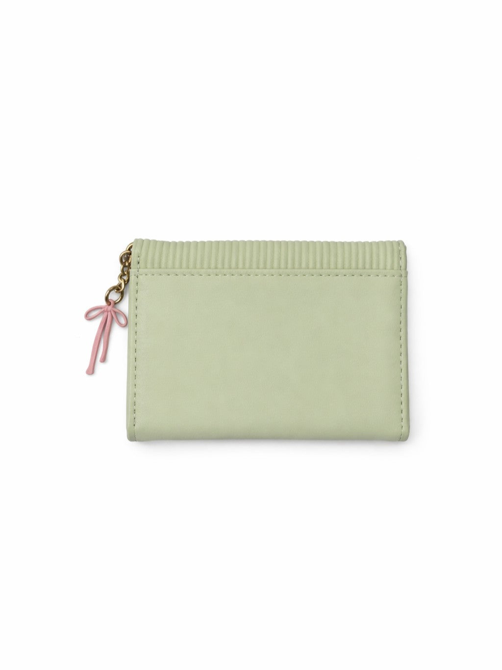 Vertical Stripe Mini Trifold Wallet - Green