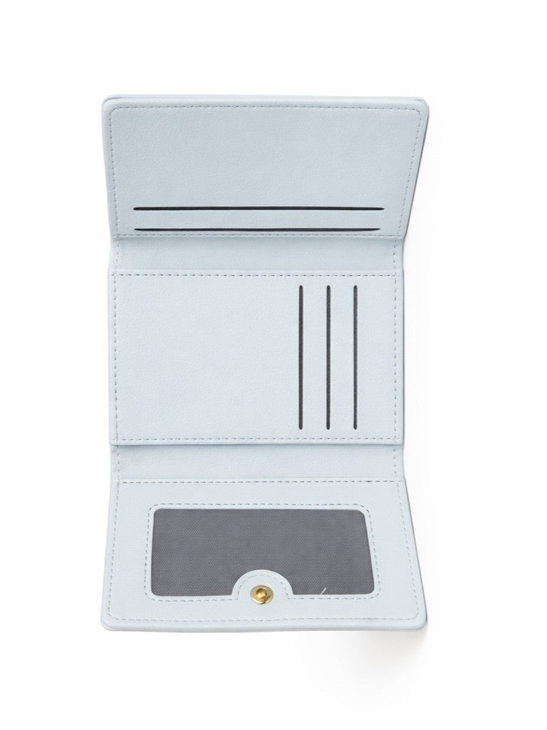 Korean Bow Mini Trifold Wallet - Blue