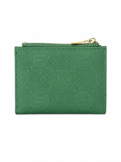 Green PL Embossed Twofold Medium Wallet