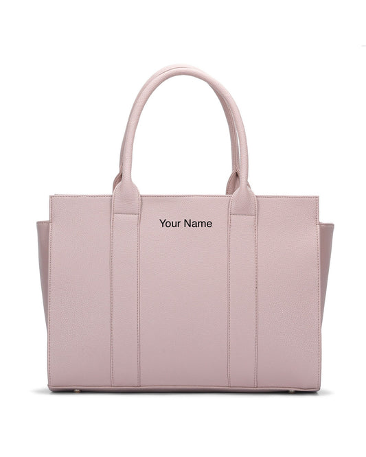 Personalized Elite Laptop Tote Bag - Nude Pink