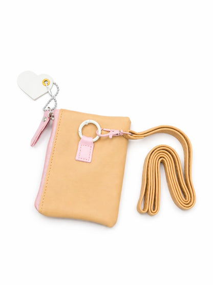 Pastel Pop Charm Mini Wallet - Apricot