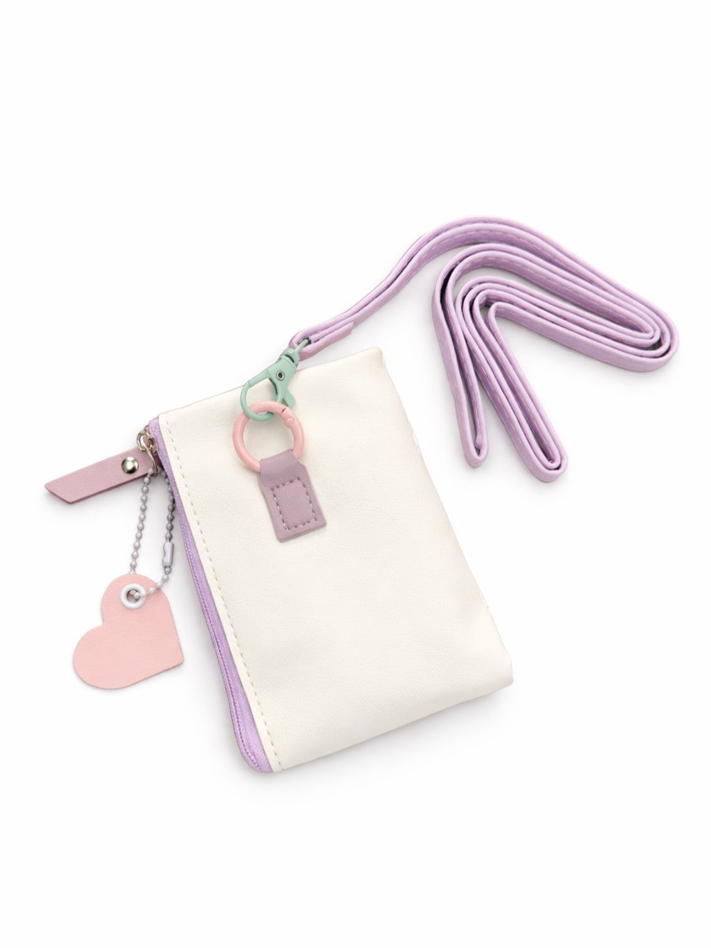 Pastel Pop Charm Mini Wallet - White