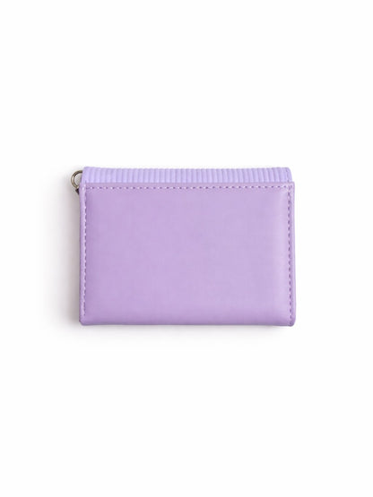 Vertical Stripe Mini Trifold Wallet - Purple