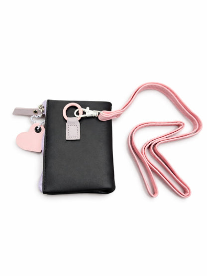 Pastel Pop Charm Mini Wallet - Black