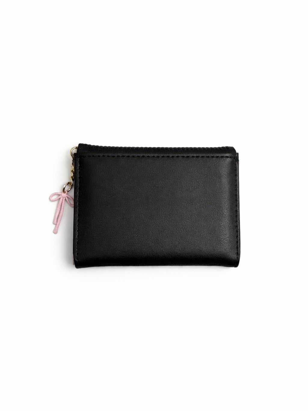 Vertical Stripe Mini Trifold Wallet - Black