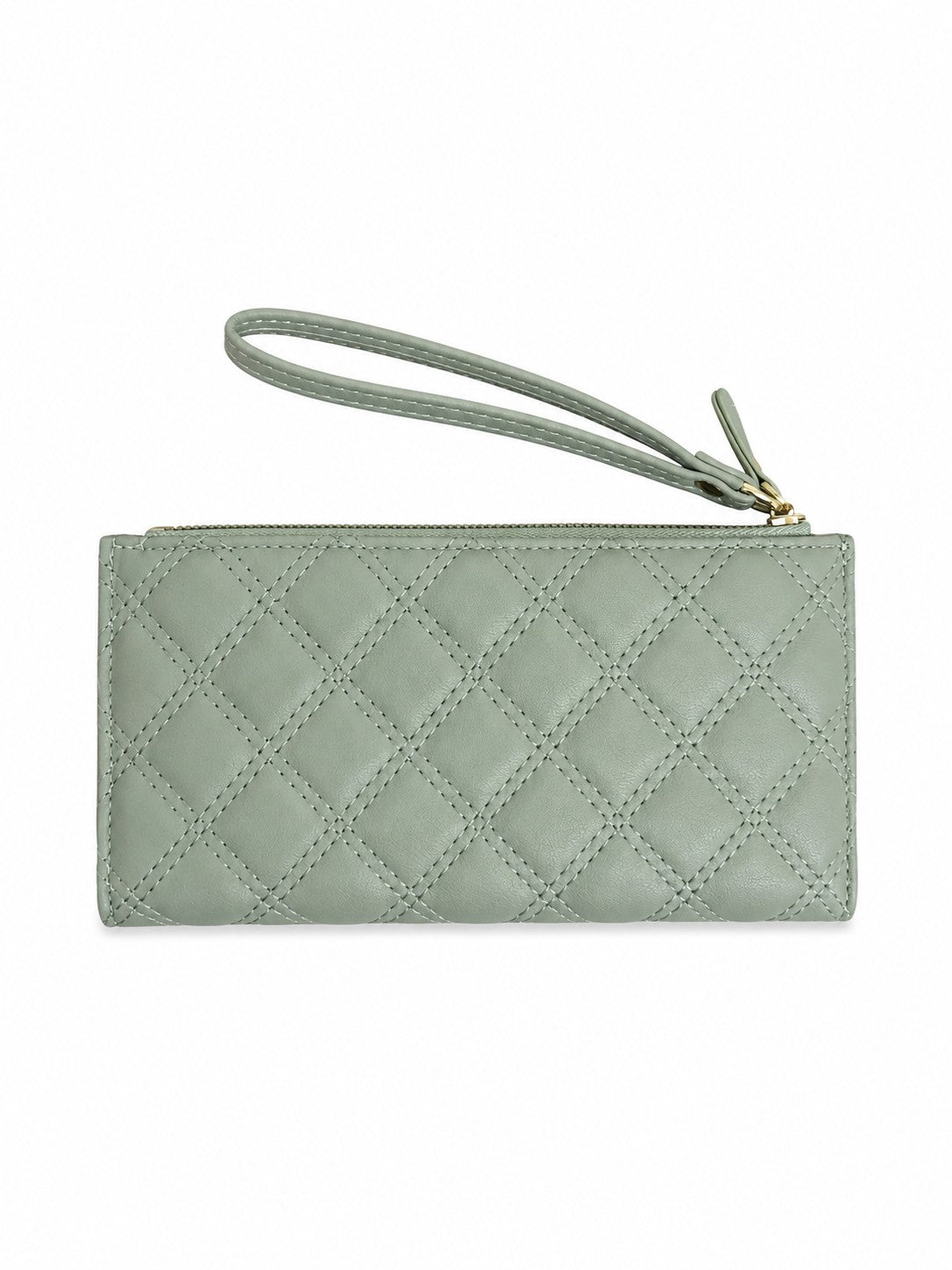 Quilted Green Twofold Wallet