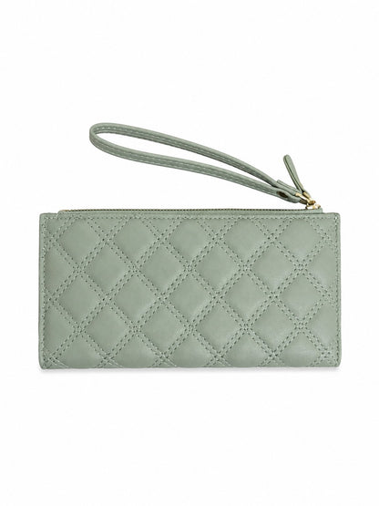 Quilted Green Twofold Wallet
