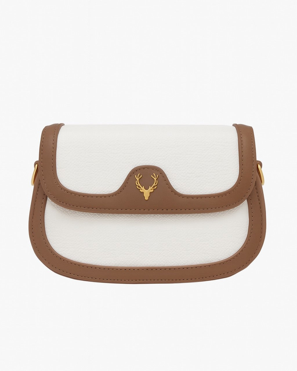 Deer 2 Compartment Sling Bag - White