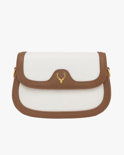 Deer 2 Compartment Sling Bag - White