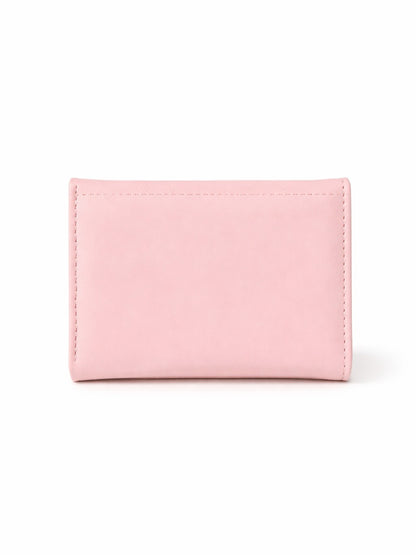 Checked Mini Bow Trifold Wallet - Pink