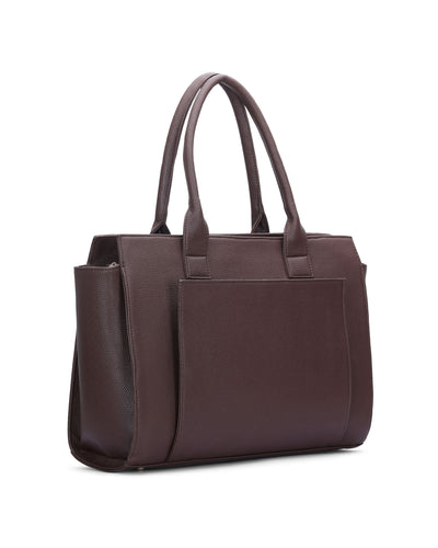 Personalized Elite Laptop Tote Bag - Brown