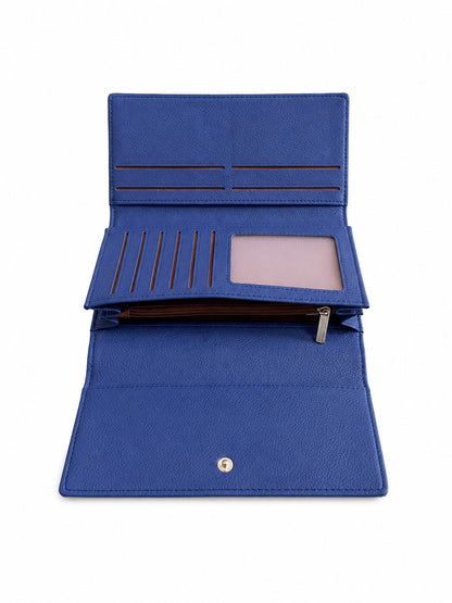 Geometric Chic Trifold Wallet - Blue