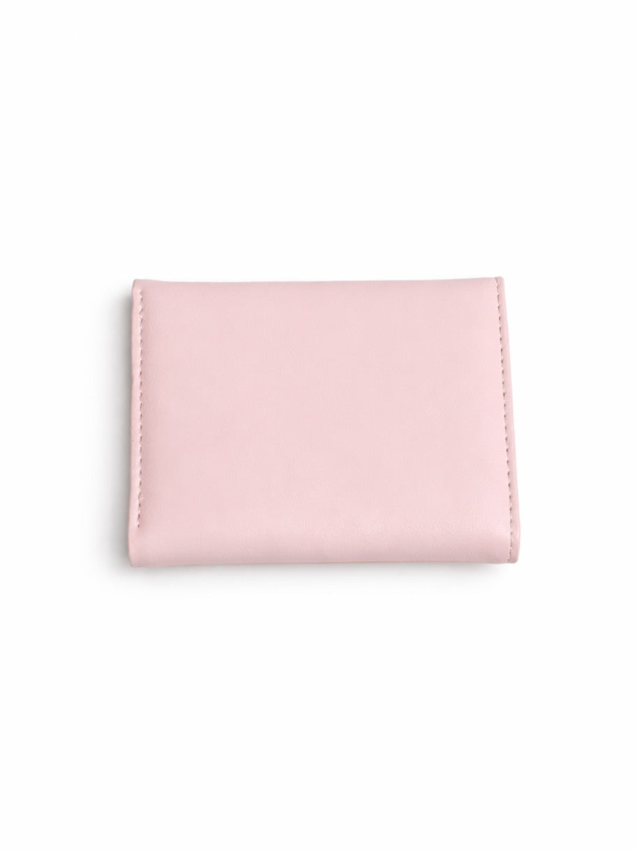 Korean Bow Mini Trifold Wallet - Pink