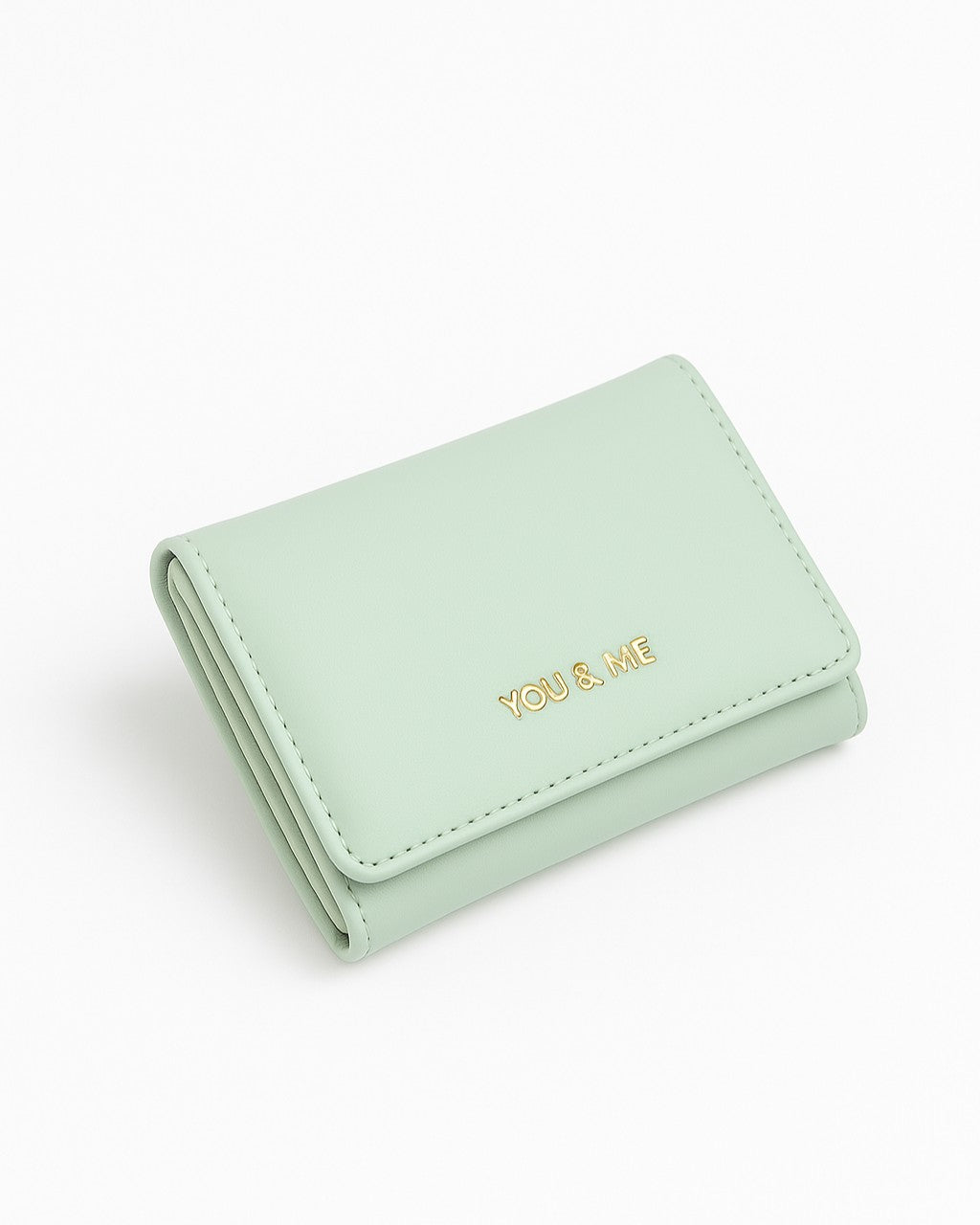 You & Me Mini Trifold Wallet - Green