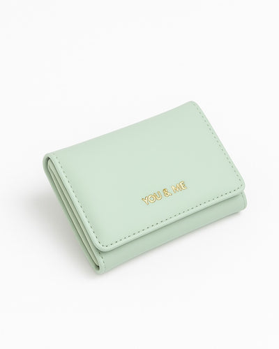You & Me Mini Trifold Wallet - Green