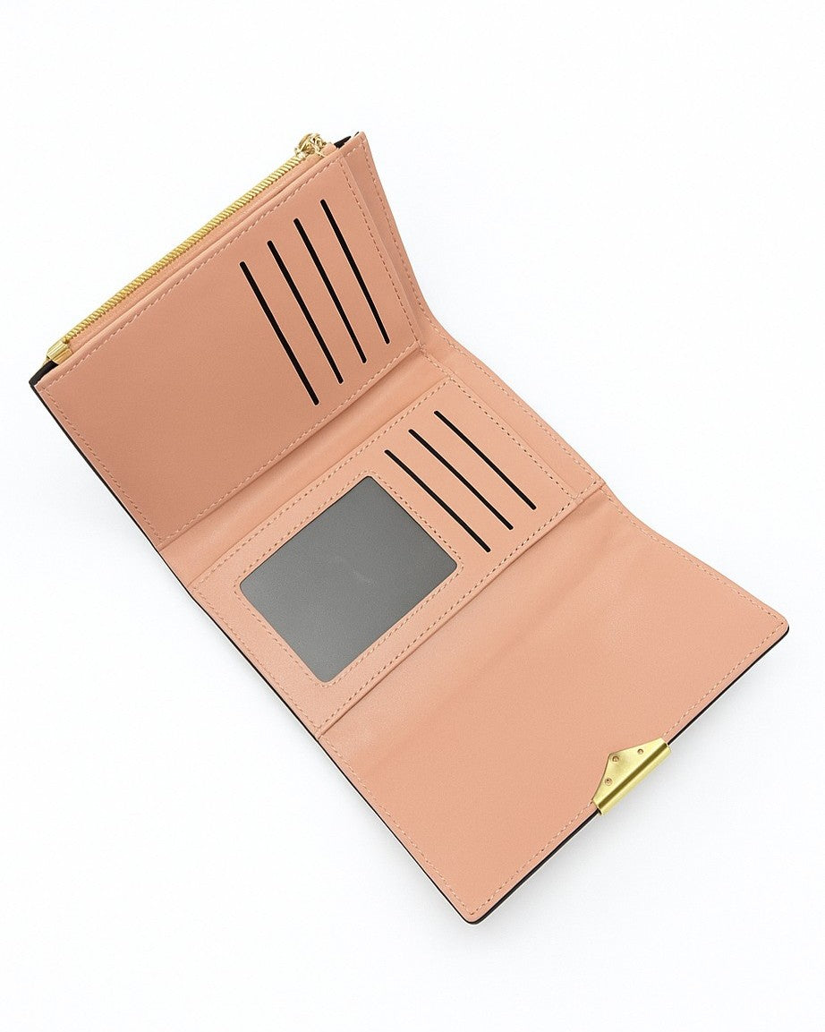 Pink Quilted Medium Trifold Wallet