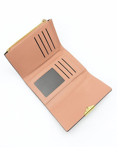 Pink Quilted Medium Trifold Wallet