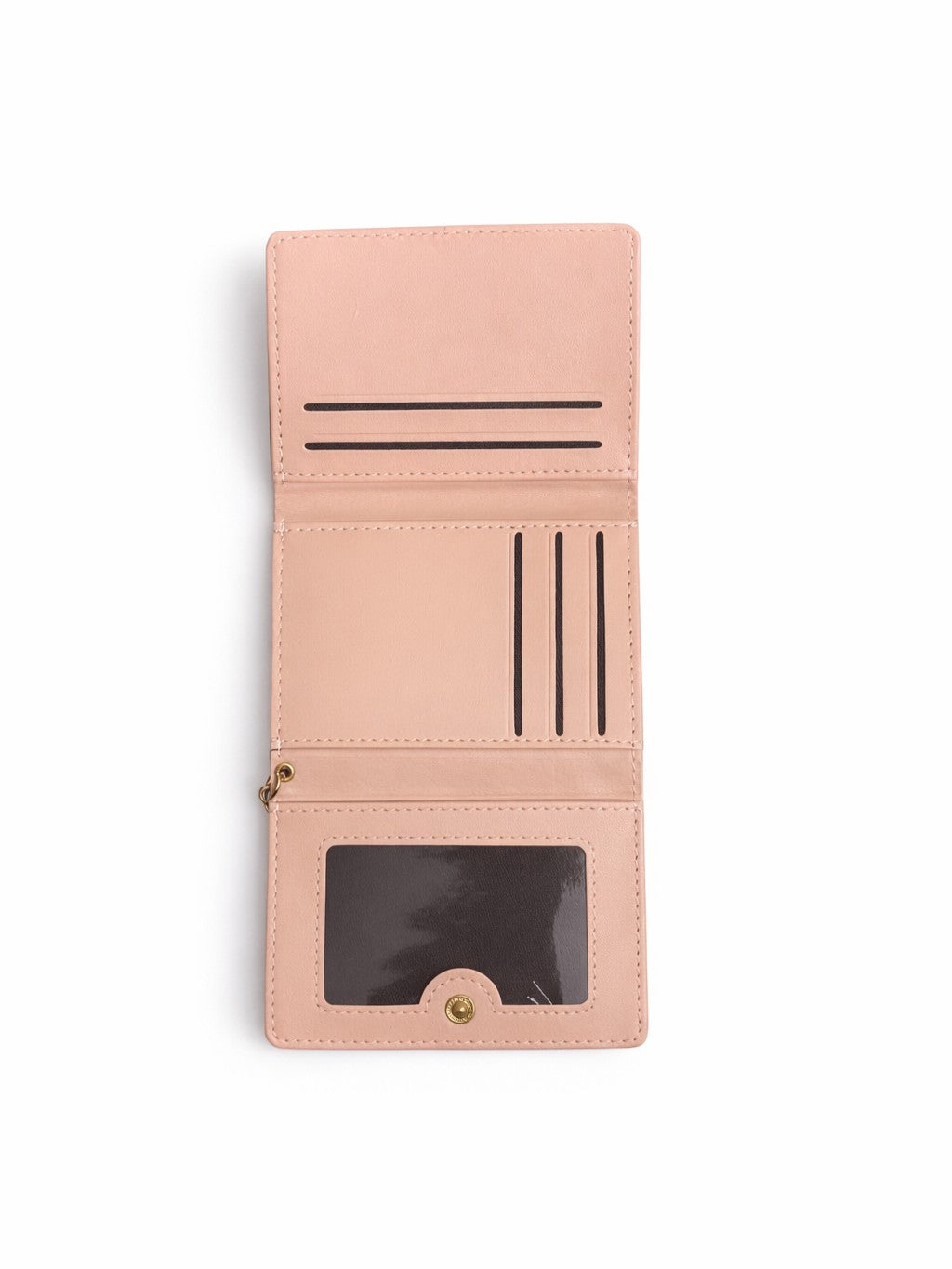 Vertical Stripe Mini Trifold Wallet - Black