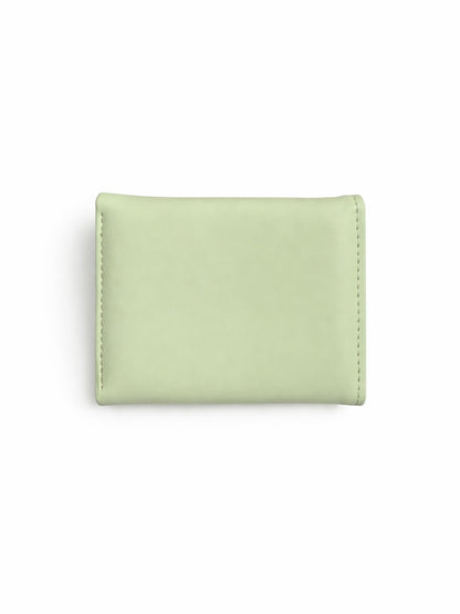 Korean Bow Mini Trifold Wallet - Green