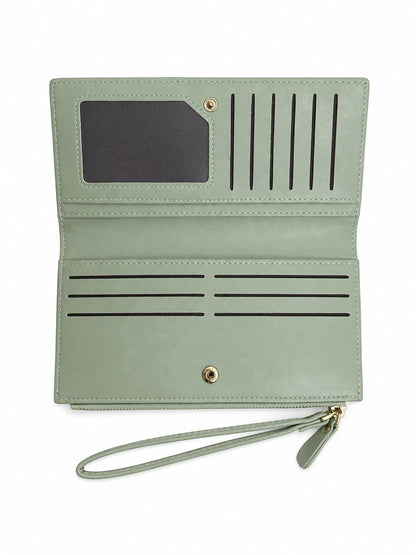 Quilted Green Twofold Wallet