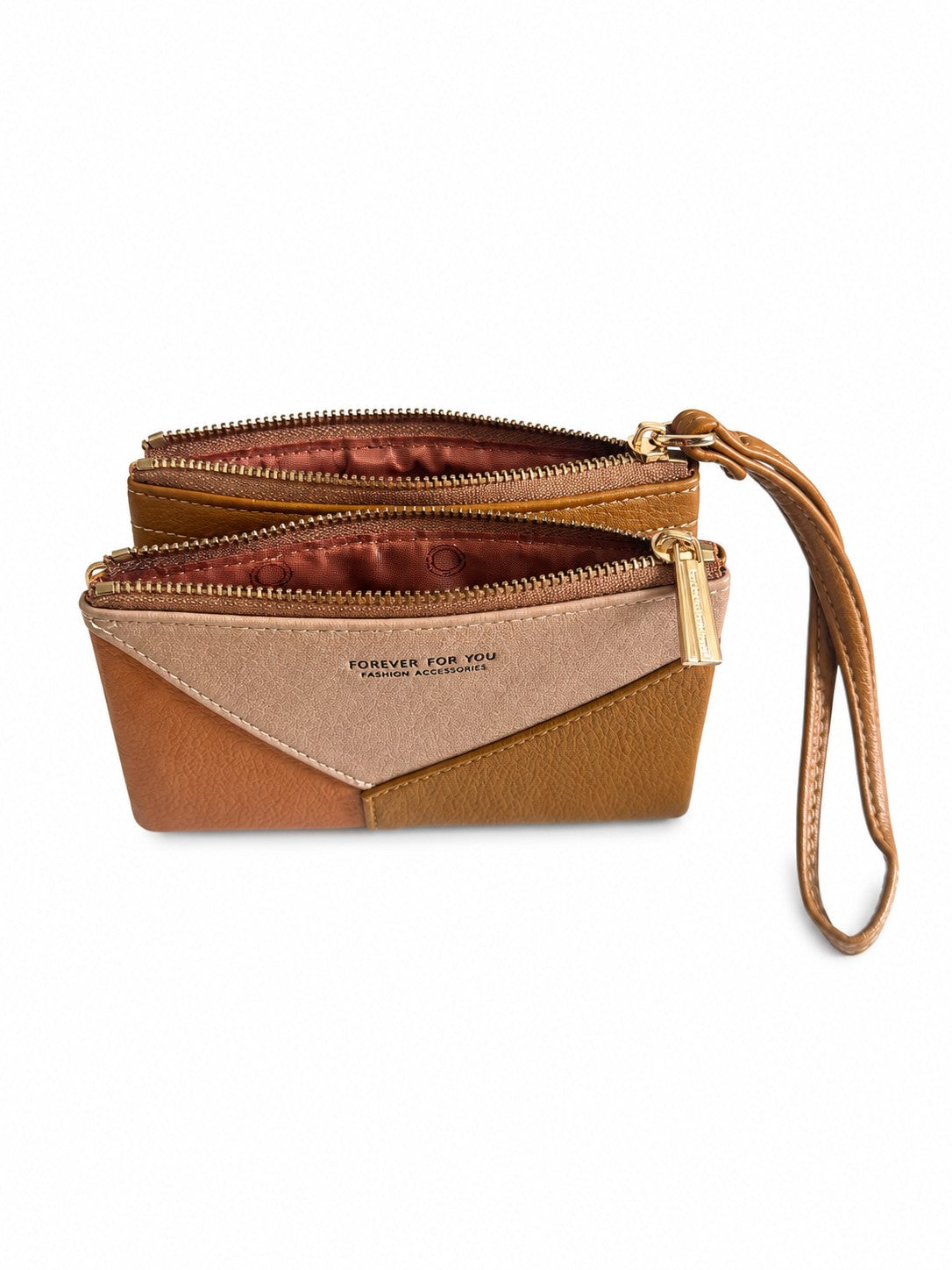 Brown Geometric Medium Twofold wallet