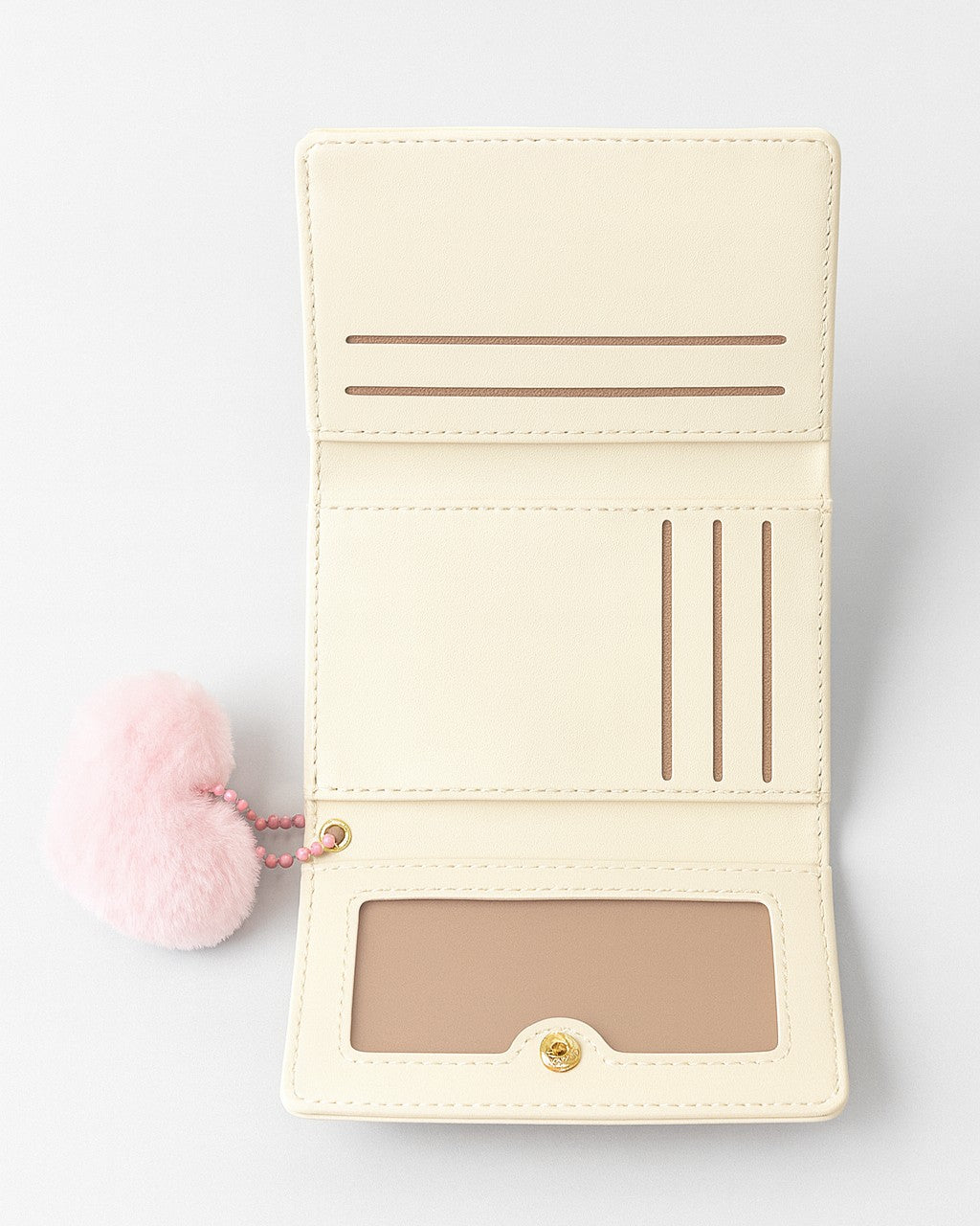 You & Me Mini Trifold Wallet - Beige