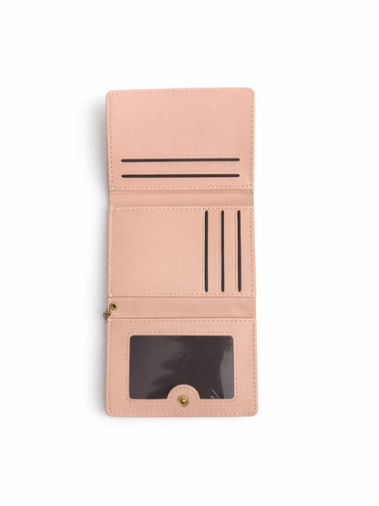 Vertical Stripe Mini Trifold Wallet - Purple