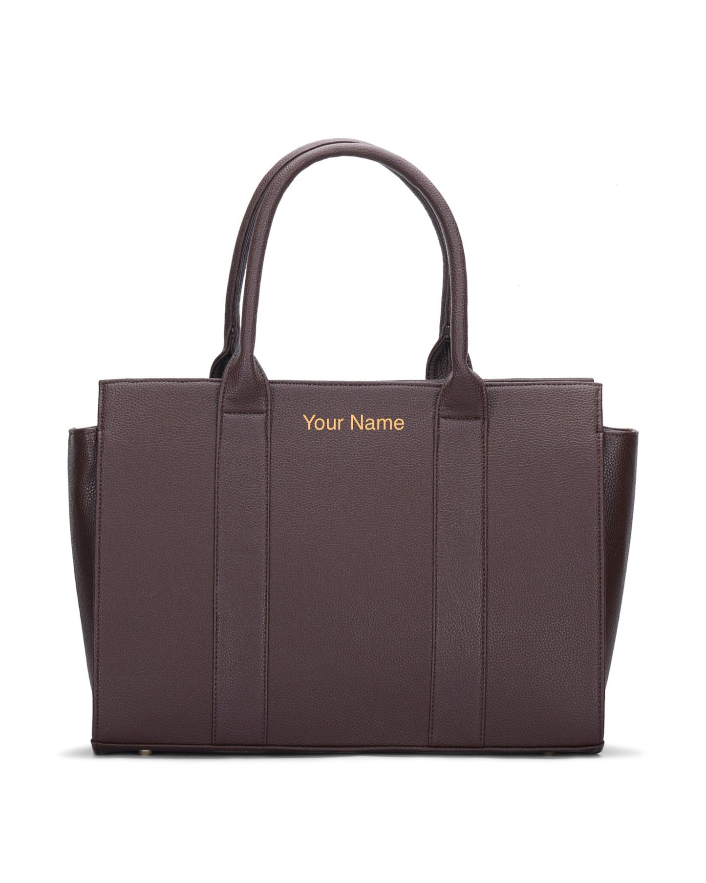 Personalized Elite Laptop Tote Bag - Brown