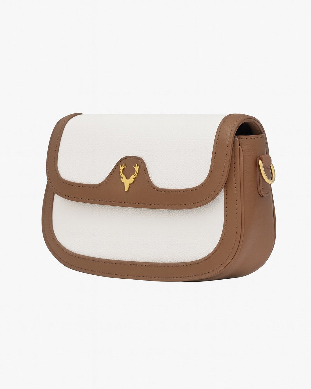 Deer 2 Compartment Sling Bag - White