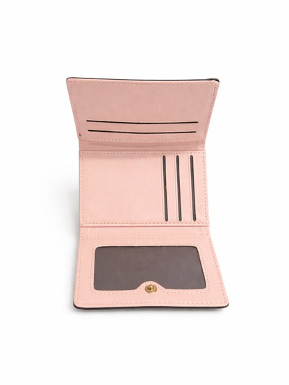 Checked Mini Bow Trifold Wallet - Green