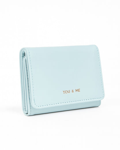 You & Me Mini Trifold Wallet - Blue