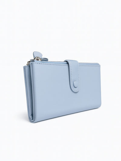 Double Pocket Soft Wallet - Blue