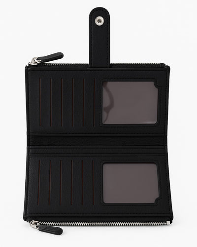Double Pocket Soft Wallet - Black