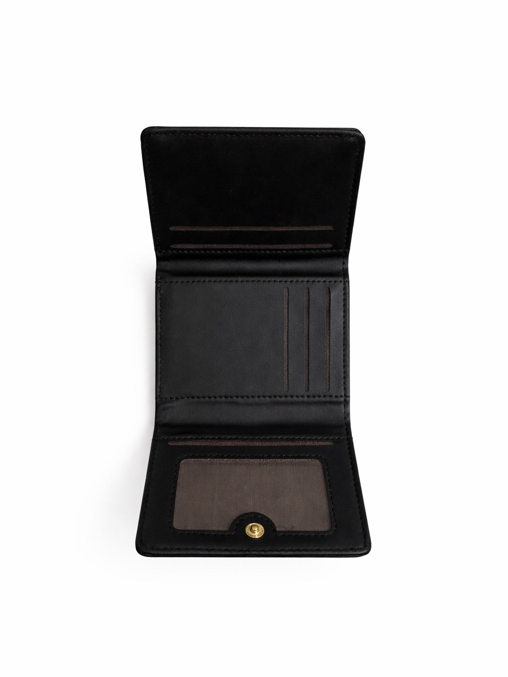 Korean Bow Mini Trifold Wallet - Black