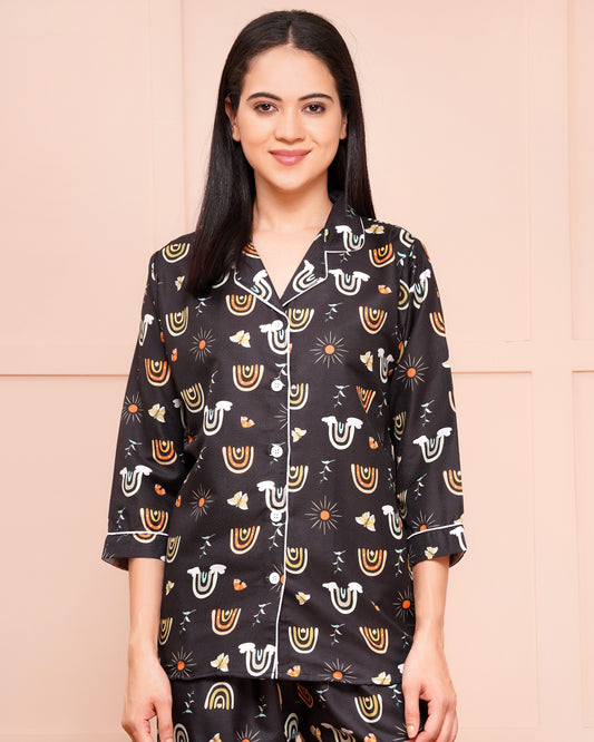 BLACK RAINBOW NIGHT SUIT