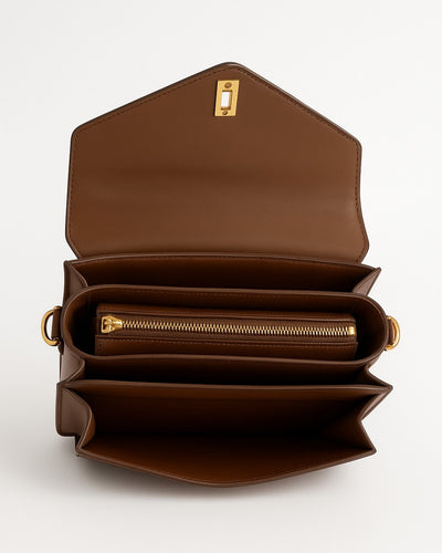 Luxe Line 4 Compartment Sling Bag - Brown