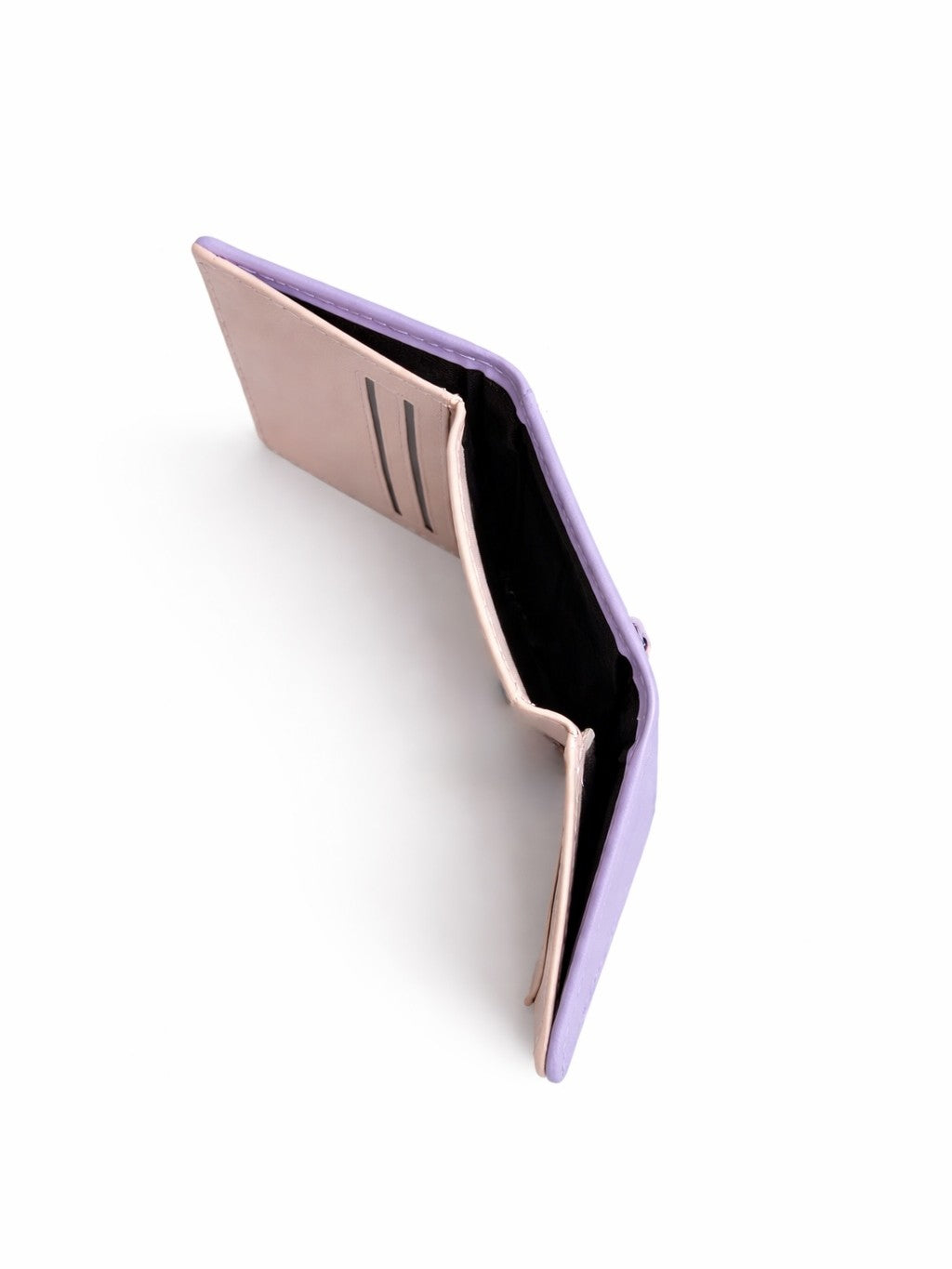 Vertical Stripe Mini Trifold Wallet - Purple